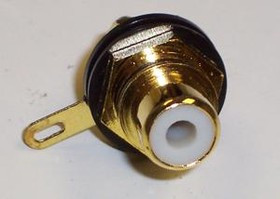 PS000112, RCA (Phono) Audio / Video Connector, 1 Contacts, Jack, Brass Body, Black, 8.3 mm