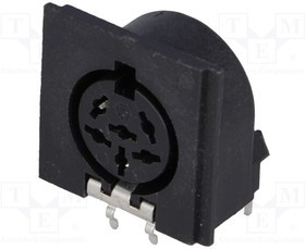 MAB 6 H, Разъем DIN Аудио / Видео, 6 контакт(-ов), Гнездо, Монтаж на Печатную Плату