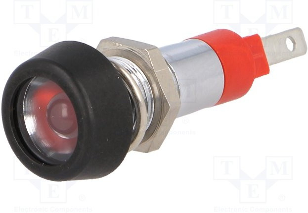 SMPD 08014, Индикат.лампа: LED, плоский, 24-28ВDC, 24-28ВAC, Отв: d8,2мм, IP67