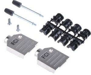 8655MH0901BKLF, 8655MH Series Die Cast Zinc D Sub Backshell, 9 Way, Strain Relief