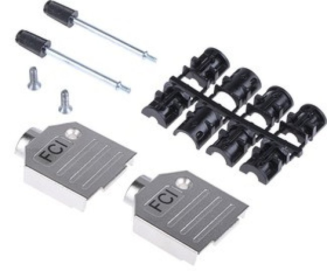 8655MH0901BKLF, 8655MH Series Die Cast Zinc D Sub Backshell, 9 Way, Strain Relief 8655MH0901BKLF, 8655MH Series Die Cast Zinc D Sub Backshell, 9 Way, Strain Relief
