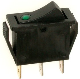 IRS-101E-1C (зеленый), Переключатель с подсветкой ON-OFF (15A 250VAC) SPST 3P