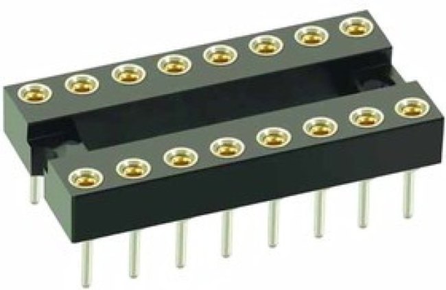 D2814-42, D2 2.54 mm, 7.62 mm Pitch Vertical 14 Way, Through Hole Standard Pin Open Frame IC Dip Socket, 1A D2814-42, D2 2.54 mm, 7.62 mm Pitch Vertical 14 Way, Through Hole Standard Pin Open Frame IC Dip Socket, 1A