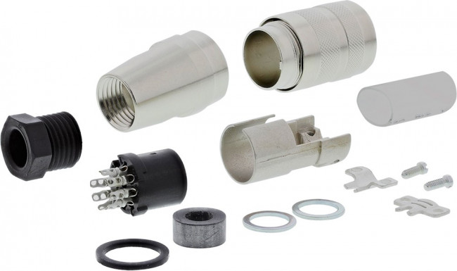 C091 31D107 100 2, Circular DIN Connectors Female 7 Pin Cable straight