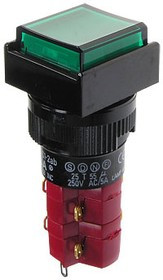 D16LAS1-2ABKG, кнопка с фиксацией и LED подсветкой 250В 5А