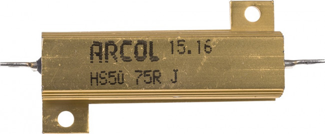 HS50 75R J, 75 50W Wire Wound Chassis Mount Resistor HS50 75R J ±5%