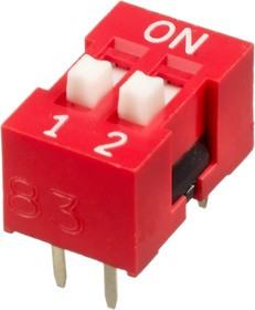 NDS-02-V, 2 Way Through Hole DIP Switch SPST, Raised Actuator