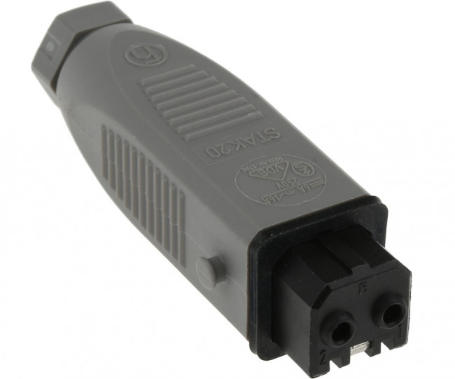 STAK20, Разъем прямоугольный, ST, вилка, "мама", PIN 2, луженые, IP54, 16А, 250В, на провод STAK20, Разъем прямоугольный, ST, вилка, "мама", PIN 2, луженые, IP54, 16А, 250В, на провод