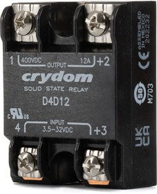 D4D12, 1-DCL Series Solid State Relay, 12 A Load, Surface Mount, 400 V Load, 32 V Control