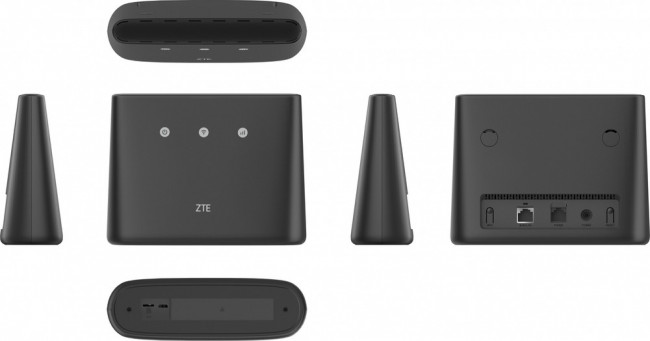 Интернет-центр ZTE MF293N 10/100/1000BASE-TX/3G/4G cat.4 черный