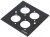 CP30500C, Faceplate, 4 Way XLR Format, Branded, Black Finished Aluminium Faceplate