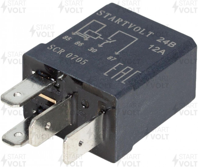 SCR 0705, Реле автомобильное 4 конт. 24V 12А (с резистором) HCV