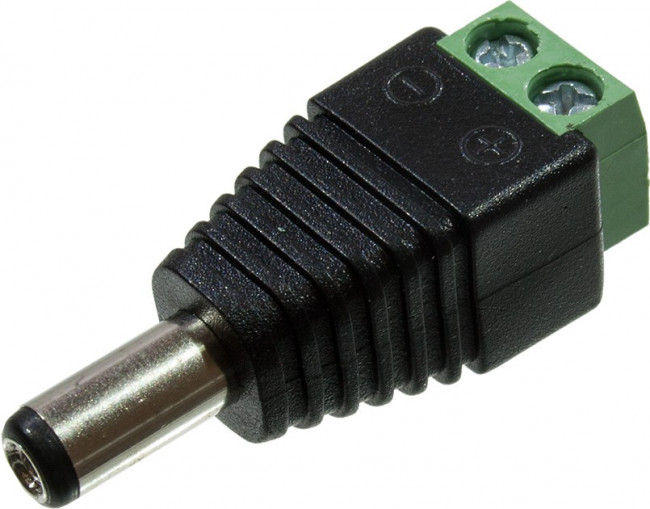 3-224, Разъем питания штекер 5.5x2.1x14мм пластик на кабель