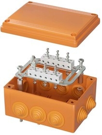 Коробка пластиковая FS с кабельными вводами и клеммниками IP55 240х190х90мм 8р 450V 20А 10кв.мм нерж. контакт DKC FSK41810