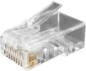 Коннектор Hyperline, RJ-45(8P8C) под витую пару, категория 6, универсальный (100 шт), прозрачный