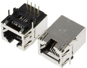 TM21R-5C-88-50, Гнездо, RJ45, TM21R, PIN: 8, Кат: 5e, экранированный, позолота, THT
