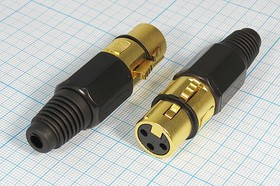 Гнездо микрофонное XLR\3P\каб\цанг [Au]\MC948G-3P; №9311 гн мик XLR\3P\каб\\цанг [Au]\MC948G-3P