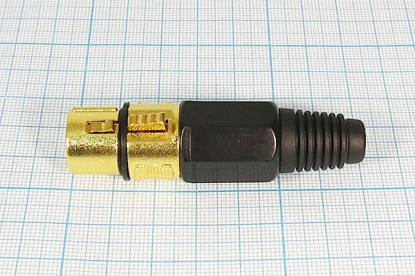 Гнездо микрофонное XLR\3P\каб\цанг [Au]\MC948G-3P; №9311 гн мик XLR\3P\каб\\цанг [Au]\MC948G-3P