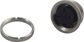 C091-T3263-000, Разъем: M16, гнездо, "мама", пайка, на панель, гайка сзади, PIN: 3