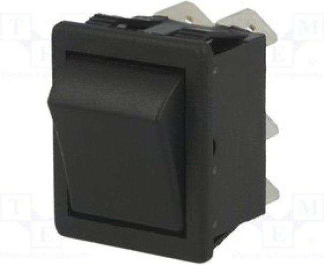 AE-C1560ATAAB, ROCKER; DPDT; Pos: 2; ON-ON; 16A/250VAC; black; none; Body: black