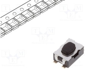 KMR231NGLFS, Микропереключатель TACT, SPST-NO, Пол: 2, 0,05A/32ВDC, SMT, нет, 3Н