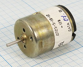 Электродвигатель 12В, 10000 оборотов/мин; № двиг70 двиг 12В\0,8А\лев\10000\ 26x35m47\ДП25-5-10-12