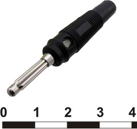 10-0076 black, Штекер 10-0076 чёрный, винтовое крепление