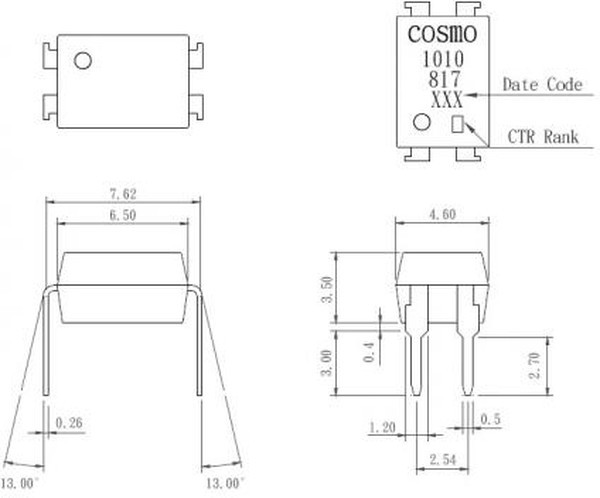 G3VM-351A, МОП-транзисторное реле, 350В AC, 100мА, 50Ом, SPST-NO