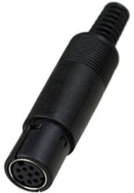 1-476, разъем mini DIN 6 контактов гнездо пластик на кабель