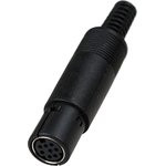 1-476, разъем mini DIN 6 контактов гнездо пластик на кабель