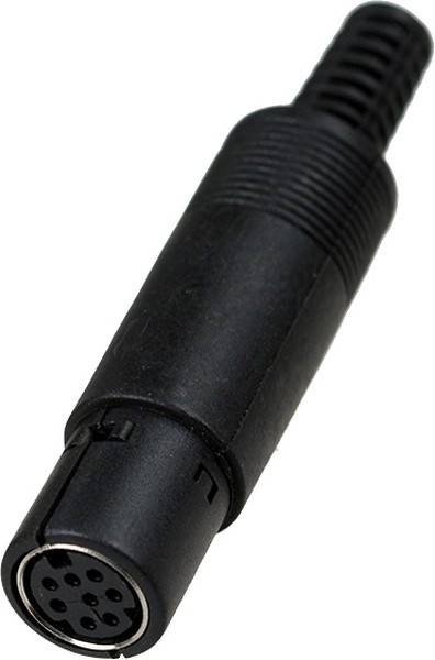 1-476, разъем mini DIN 6 контактов гнездо пластик на кабель