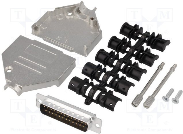 DTZK25-DBP-K, Разъем D-Sub; PIN: 25; вилка; "папа"; пайка; на провод; черный DTZK25-DBP-K, Разъем D-Sub; PIN: 25; вилка; "папа"; пайка; на провод; черный