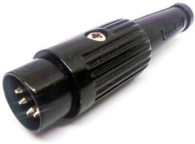 611-0500, Circular DIN Connectors PLUG BLACK 5 PIN