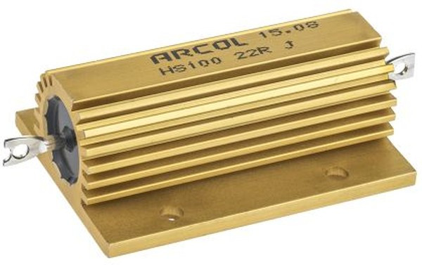 HS100-22RJ, Резистор: проволочный, с радиатором, винтами, 22Ом, 100Вт, ±5%