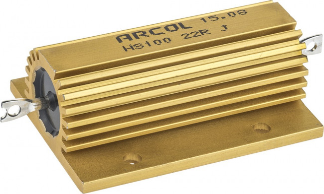 HS100-22RJ, Резистор: проволочный, с радиатором, винтами, 22Ом, 100Вт, ±5%