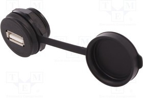 1310-1016-01, Гнездо; USB A; 1310; на панель,гайка сзади; пайка; с заглушкой