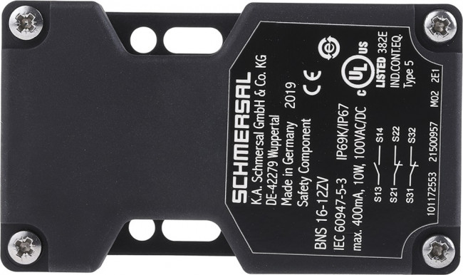 BNS16 12ZV, BNS16 Series Magnetic Safety Switch, 100V ac/dc, Plastic Housing, 2NO/NC, M12 BNS16 12ZV, BNS16 Series Magnetic Safety Switch, 100V ac/dc, Plastic Housing, 2NO/NC, M12