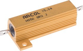 HS50 8R2 J, Резистор, с осевыми выводами, 8.2 Ом, Серия HS, 50 Вт, ± 5%, Лепесток для Пайки, 1.25 кВ HS50 8R2 J, Резистор, с осевыми выводами, 8.2 Ом, Серия HS, 50 Вт, ± 5%, Лепесток для Пайки, 1.25 кВ