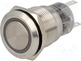 V19-11R-06Y-S, Переключатель: антивандальный, Пол: 2, SPDT, 0,5A/220ВAC, 1A/24ВDC