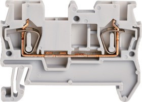 Клемма проходная, 2.5кв.мм, пружина