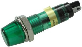 607-3232-130F, LED Panel Mount Indicators GREEN DIFFUSED 12 VOLT