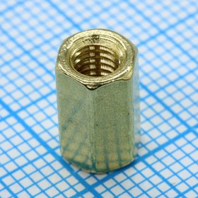 KLS8-DBK-M4-E6.0-L10.0, Стойки латунные, без покрытия отверстие-отверстие