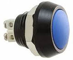 MMP0120/ABLS, Pushbutton Switches BLACK ANODIZED BLUE BUTTON SCREW TERM
