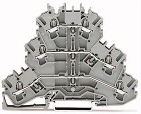 2002-3201, 3-уровн. клемма, 0,25 - 2,5 (4) мм2, серая, L/L/L