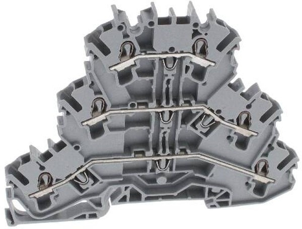 2002-3201, 3-уровн. клемма, 0,25 - 2,5 (4) мм2, серая, L/L/L