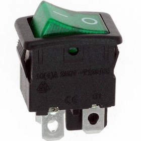 LRA32H2FBGLN, Rocker Switches DPST ON-OFF GRN 10A ILLUMINATED "O -"