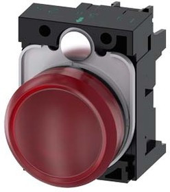 3SU1102-6AA20-1AA0, Индикаторная лампа; 22мм; -25-70°C; Подсвет: LED; O22мм; IP67