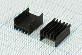 Ребристый радиатор чёрного цвета; №7051 охладитель 20x 15x 10\H08\\Al\чер\HS077-20\