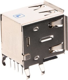 2410 09, Right Angle, Through Hole, Socket Type A 2.0 USB Connector