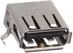 KUSBX-SMTAS1NBTR, USB Connectors SMT USB A-TYPE RECPT BLACK